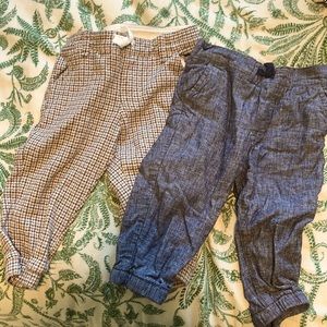 Two pairs of Janie and Jack toddler boy pants